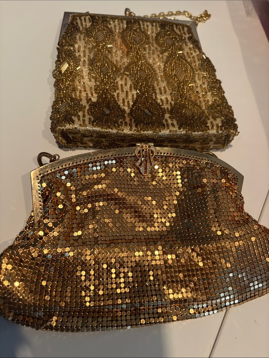 Whiting & Davis Handbags - Two Vintage Purses Whiting & David Gold Mesh Purse As Is